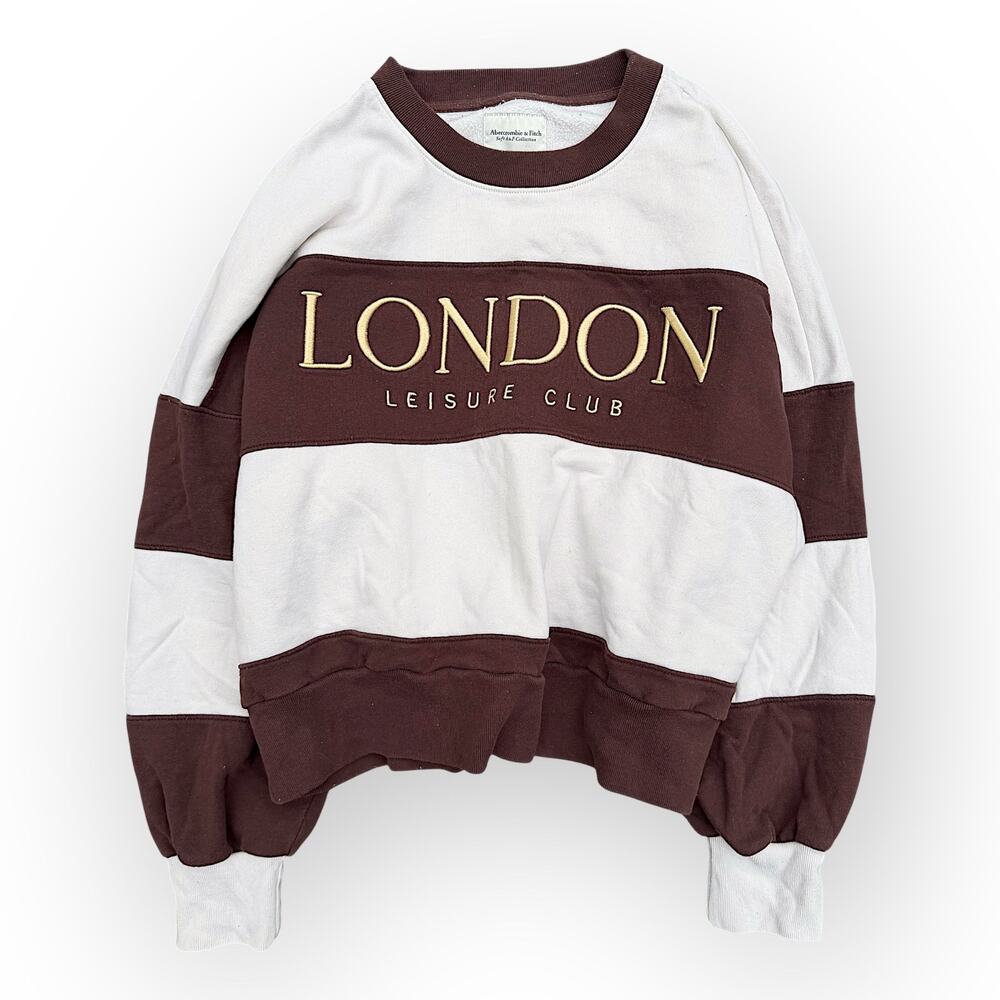 Abercrombie & Fitch Brown and White Sweatshirt